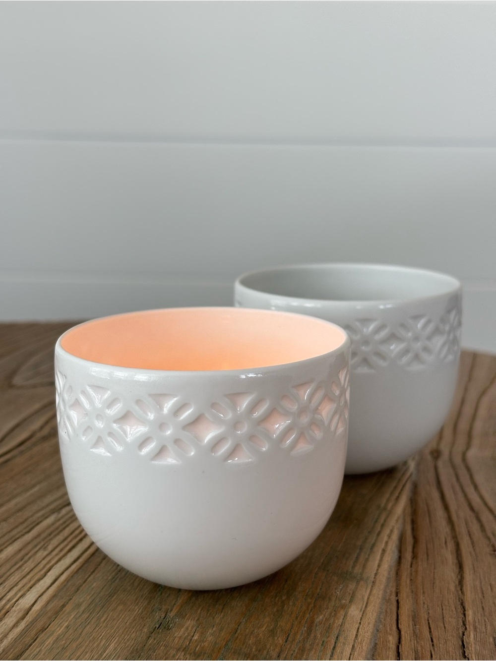 Vintage Bing & Grondahl White Porcelain Tealight Holder Model 6043 Set of Two